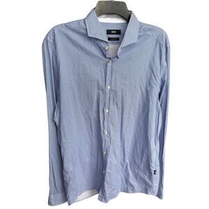Hugo Boss Regular Fit Large Button-Up Long Sleev Blue